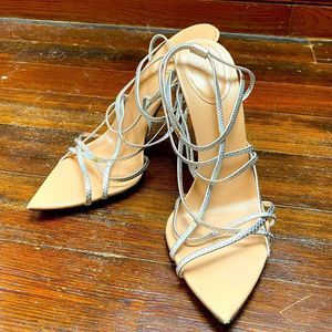 Gucci Silver Strappy Heels